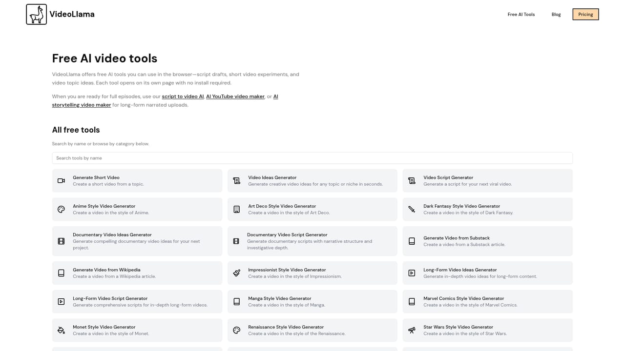 VideoLlama — Try the free tools before committing
