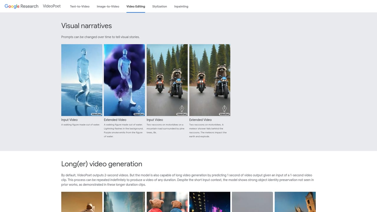 VideoPoet — Extend and edit a clip
