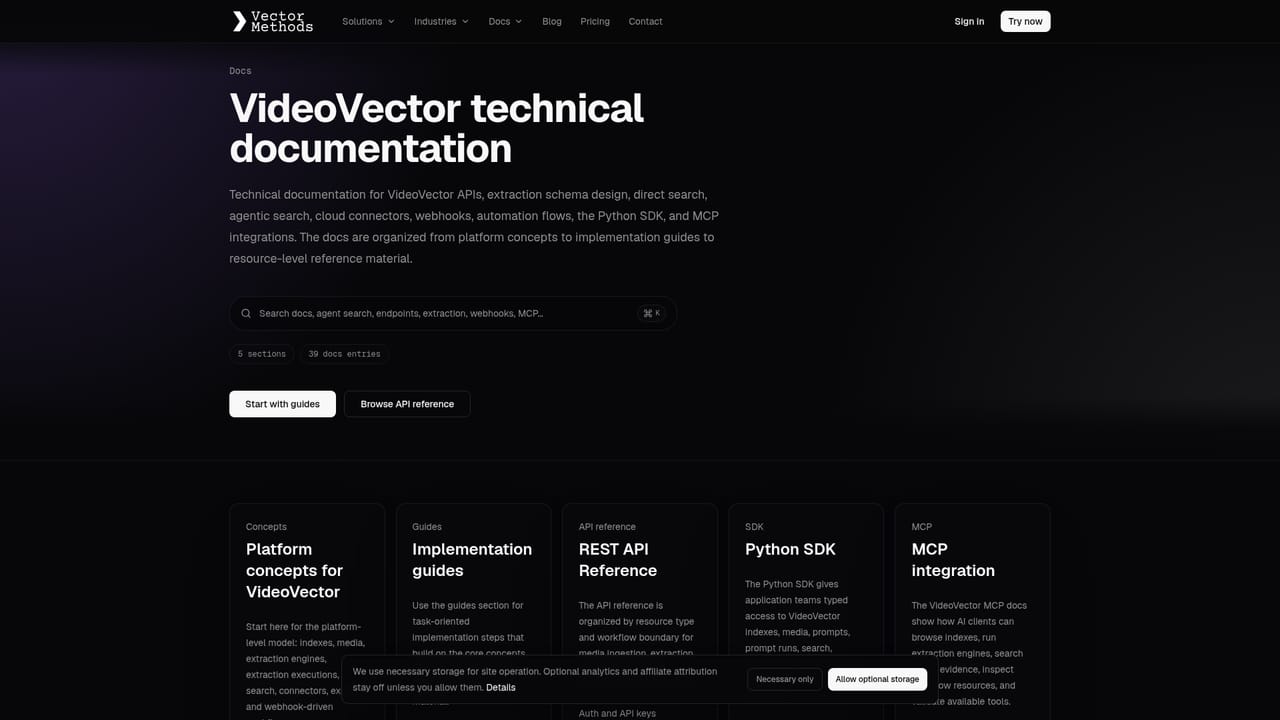 VideoVector — Review the documentation