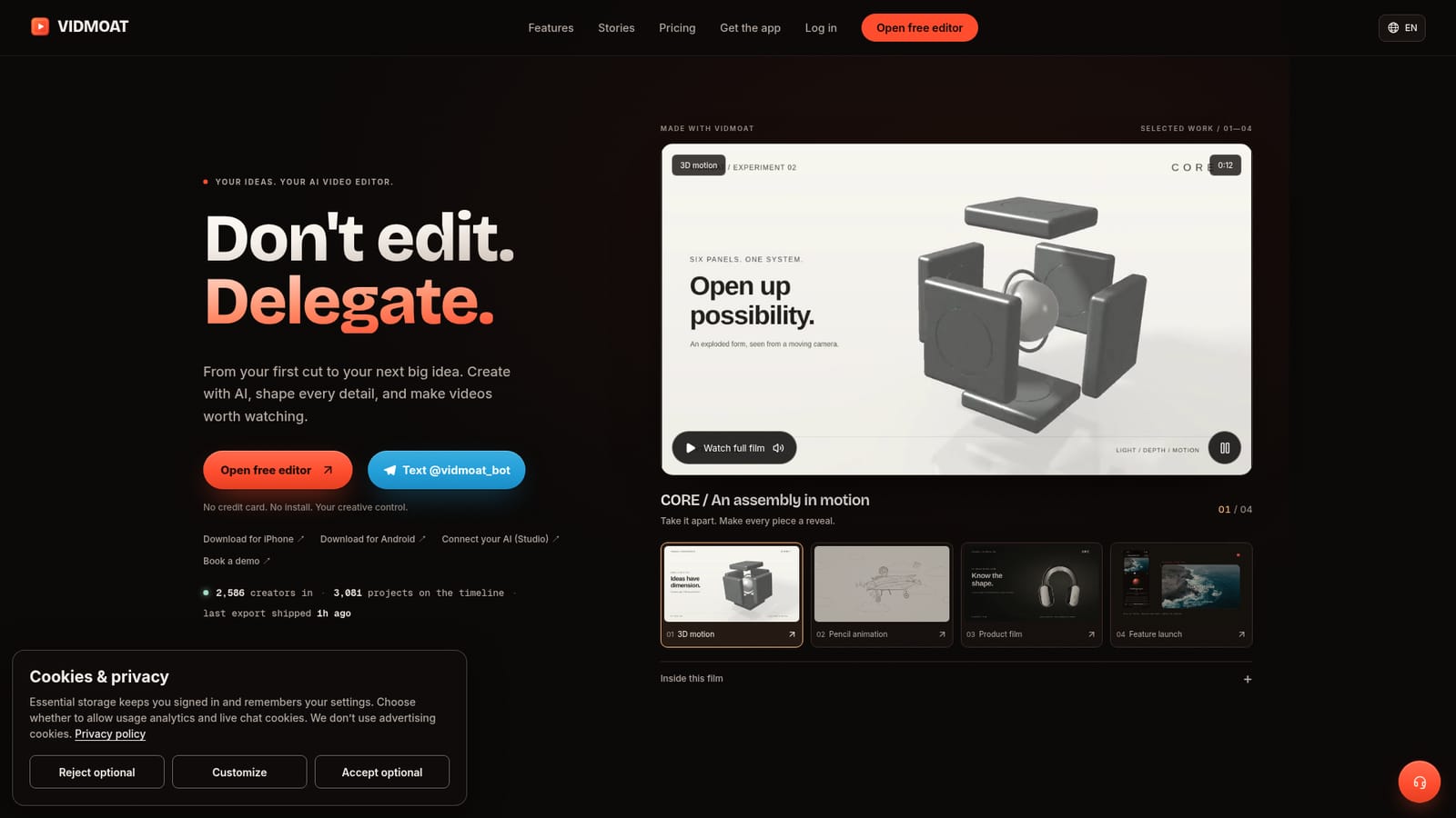 Vidmoat — Open the free editor