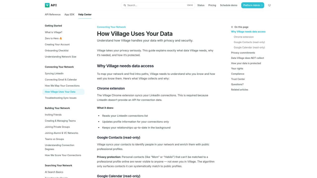 Village — Run the connection checklist