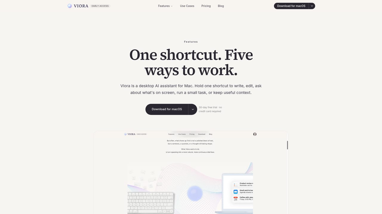 Viora — Select text and use Edit or Ask