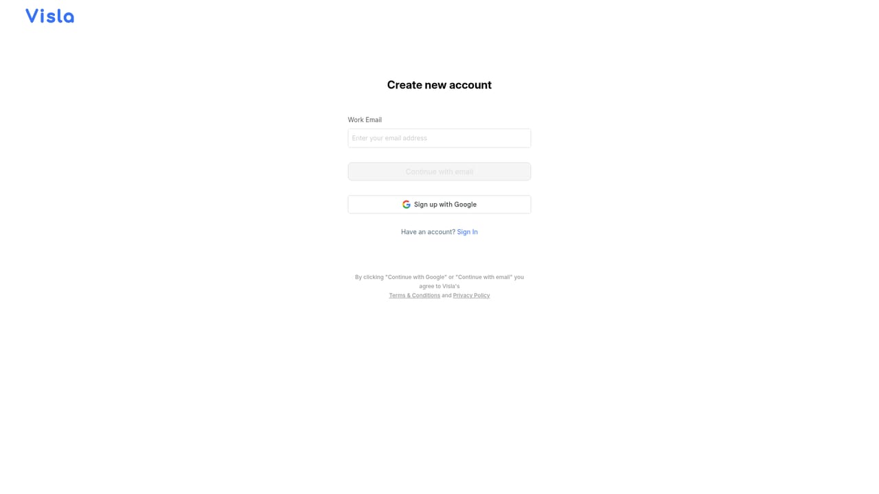 Visla — Create a free account