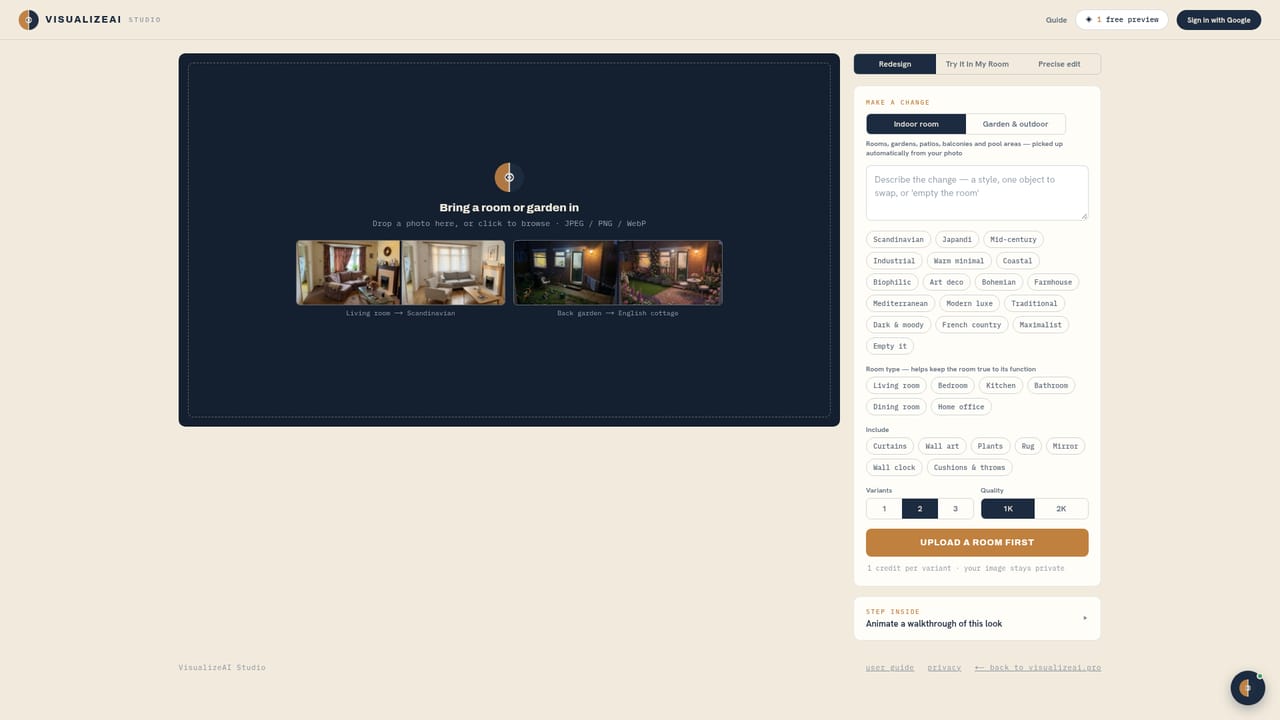 VisualizeAI — Start in the studio