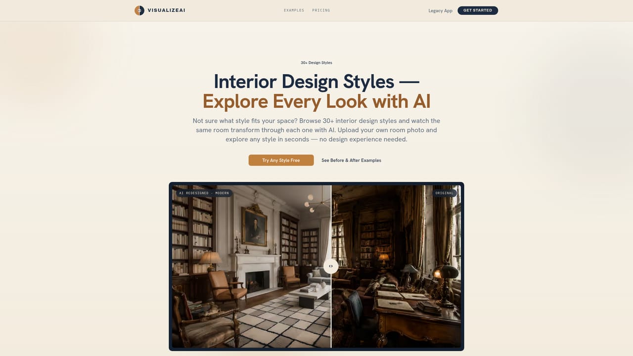 VisualizeAI — Pick a design style