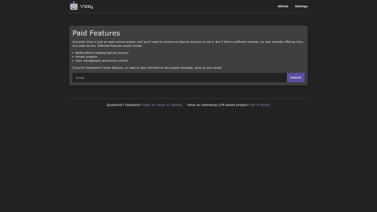 Vizzy — Check private project options