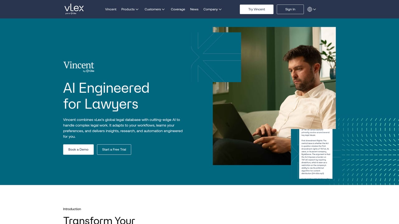vLex — Book a walkthrough of Vincent