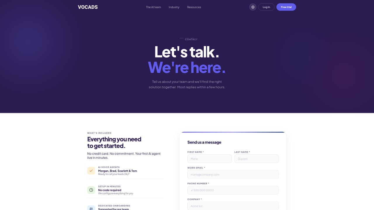 Vocads Survey — Start the free trial and open the studio