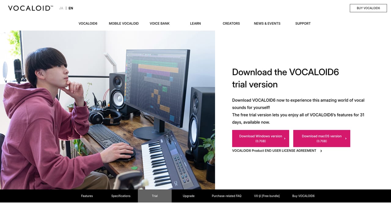Vocaloid6 — Download and install the free trial editor