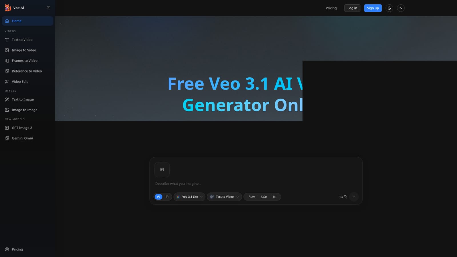 Voe Ai — Create a free account