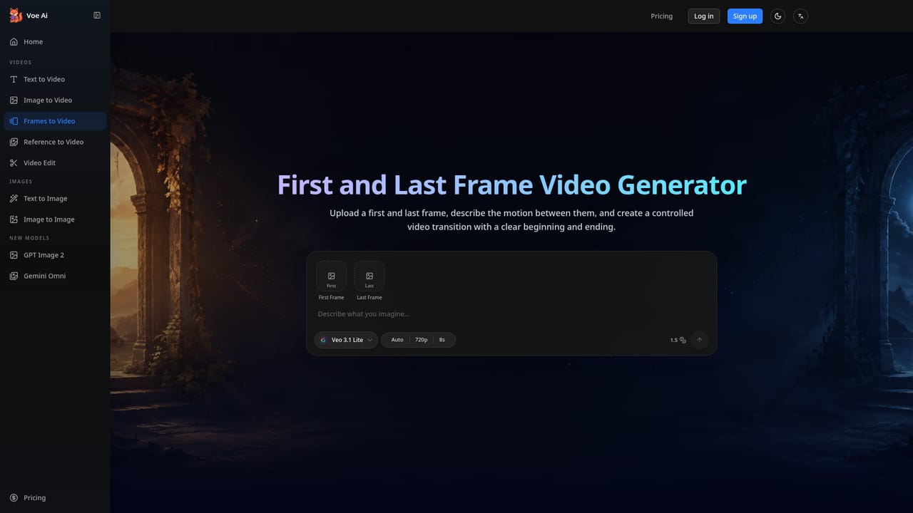 Voe Ai — Describe or upload your scene