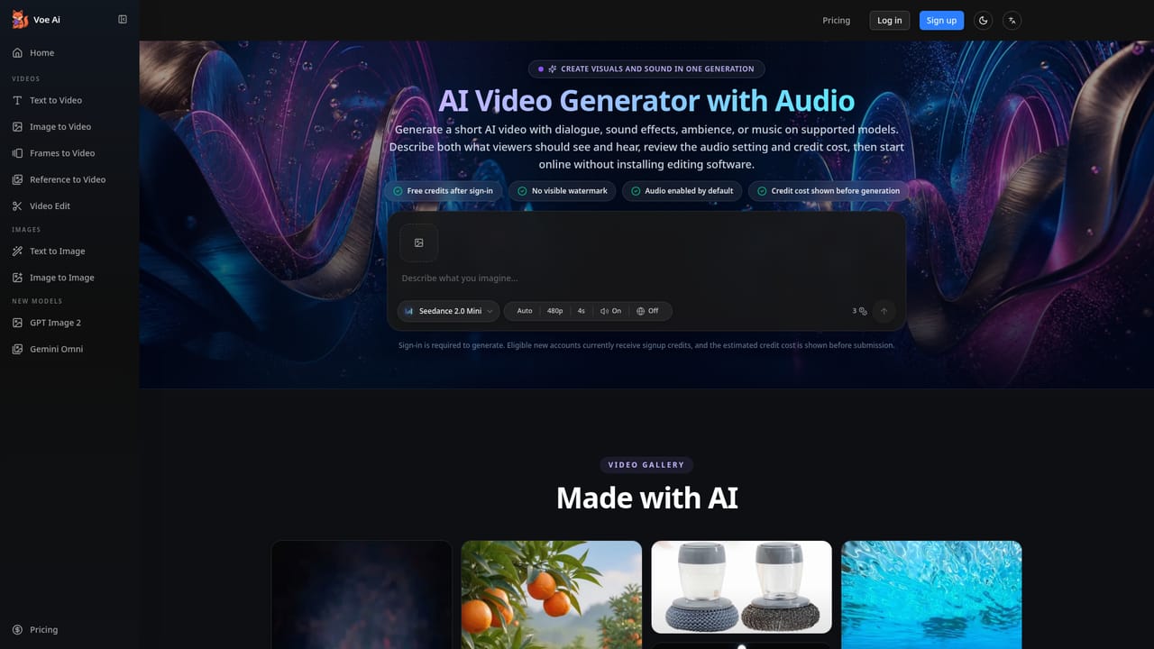 Voe Ai — Render in Standard mode and download