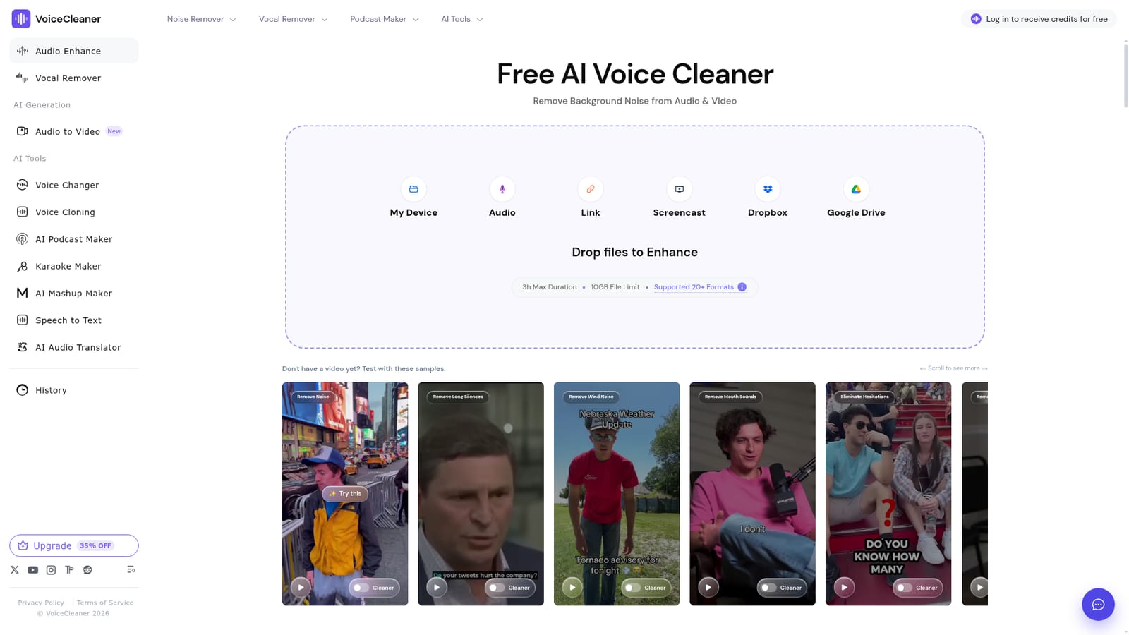Voice Cleaner AI — Open the cleaner and add a file