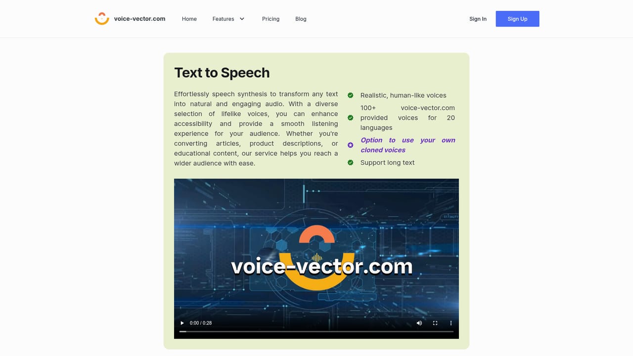 Voice Vector — Generate speech from text