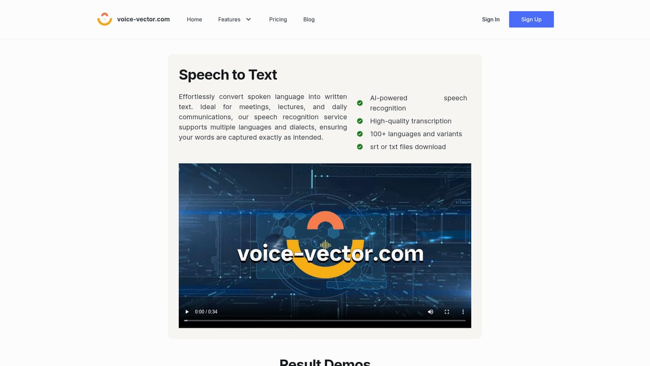 Voice Vector — Transcribe audio to text