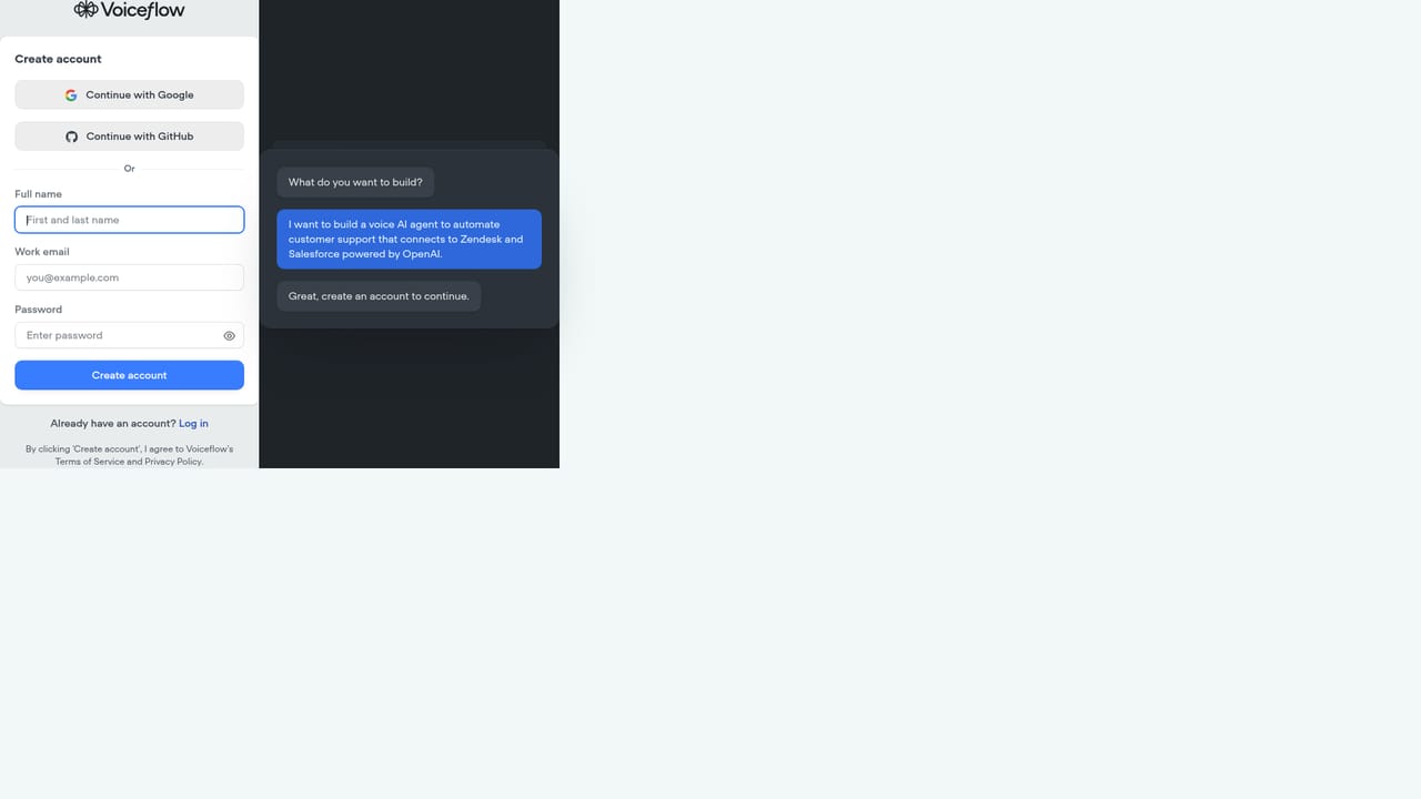 Voiceflow — Create your account