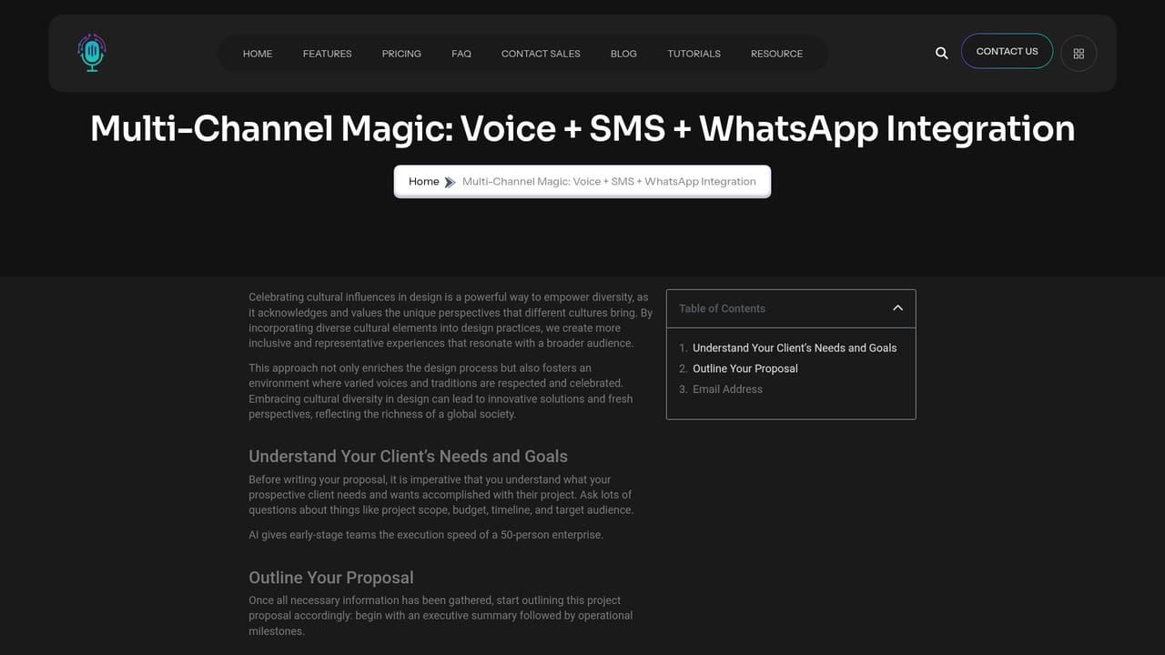 VoicePod — Connect calendar and messaging channels