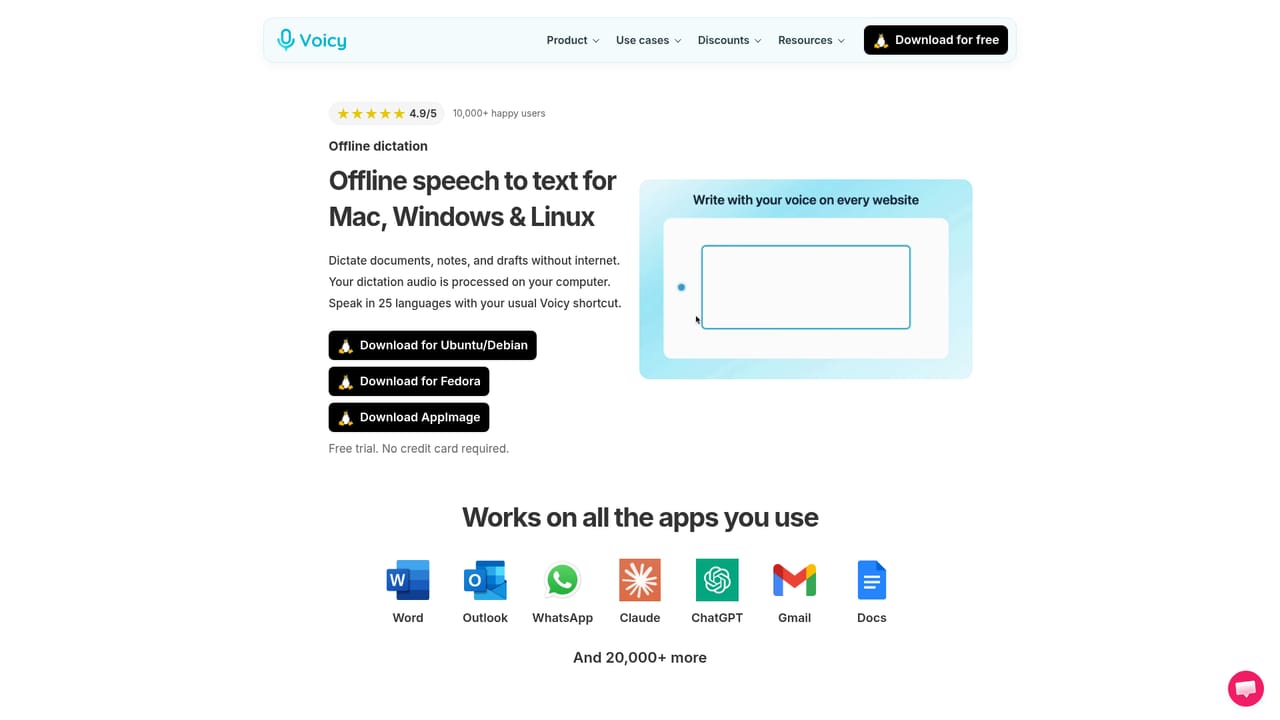 Voicy Speech to Text — Turn on offline mode if privacy matters