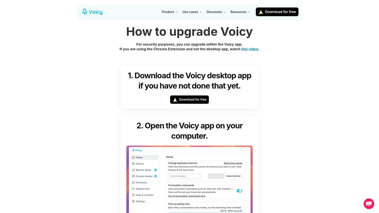 Voicy Speech to Text — Upgrade when the trial ends