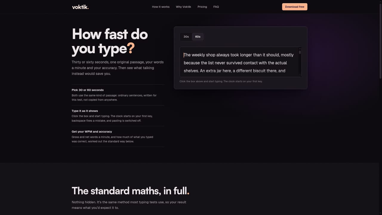 Voktik — Pick styles and check your typing speed
