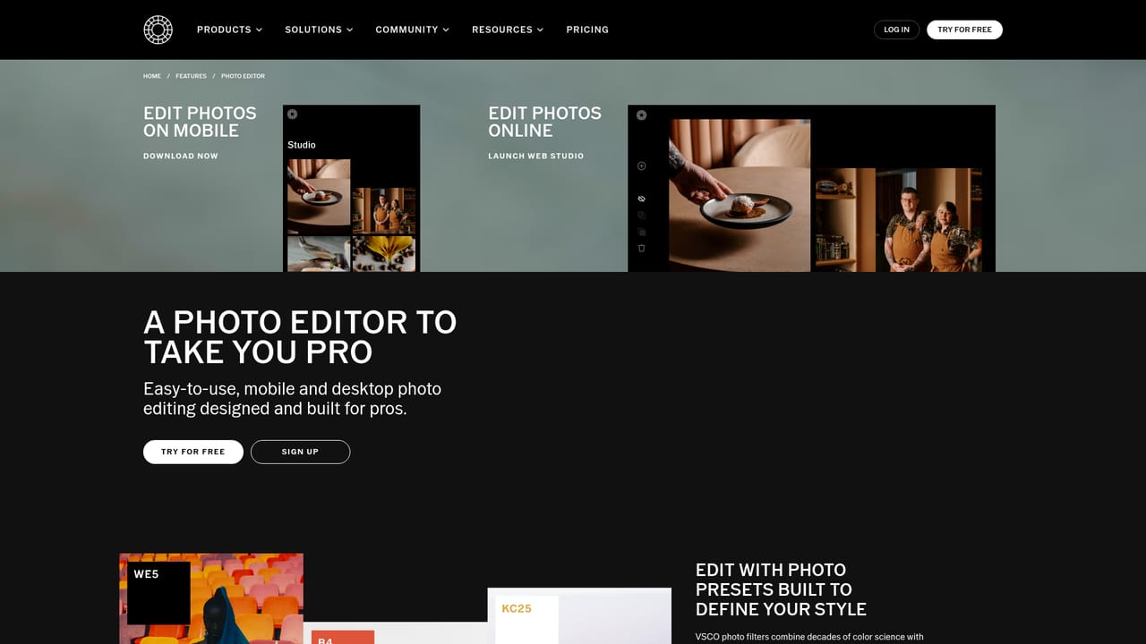 VSCO — Edit with presets and AI tools