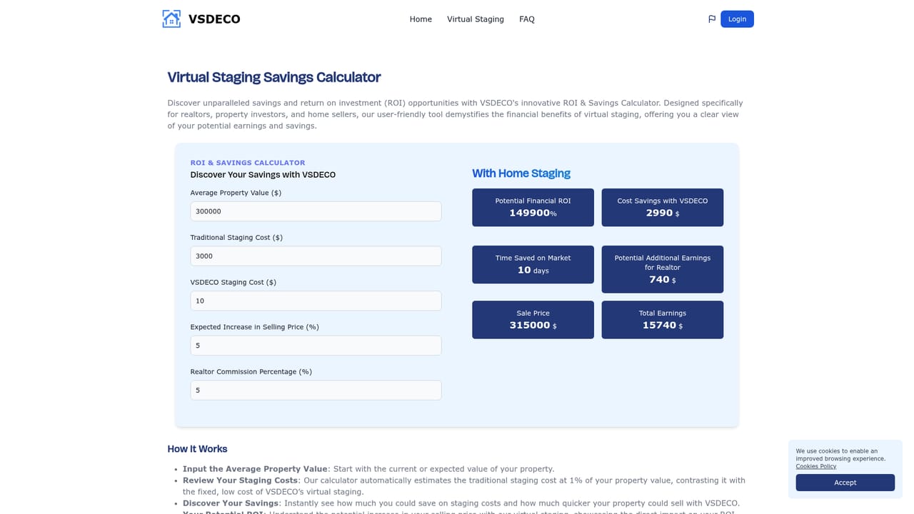 VSDECO — Estimate staging savings