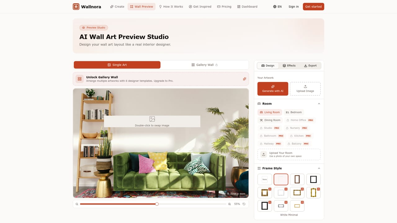 Wallnora — Preview the piece on a wall
