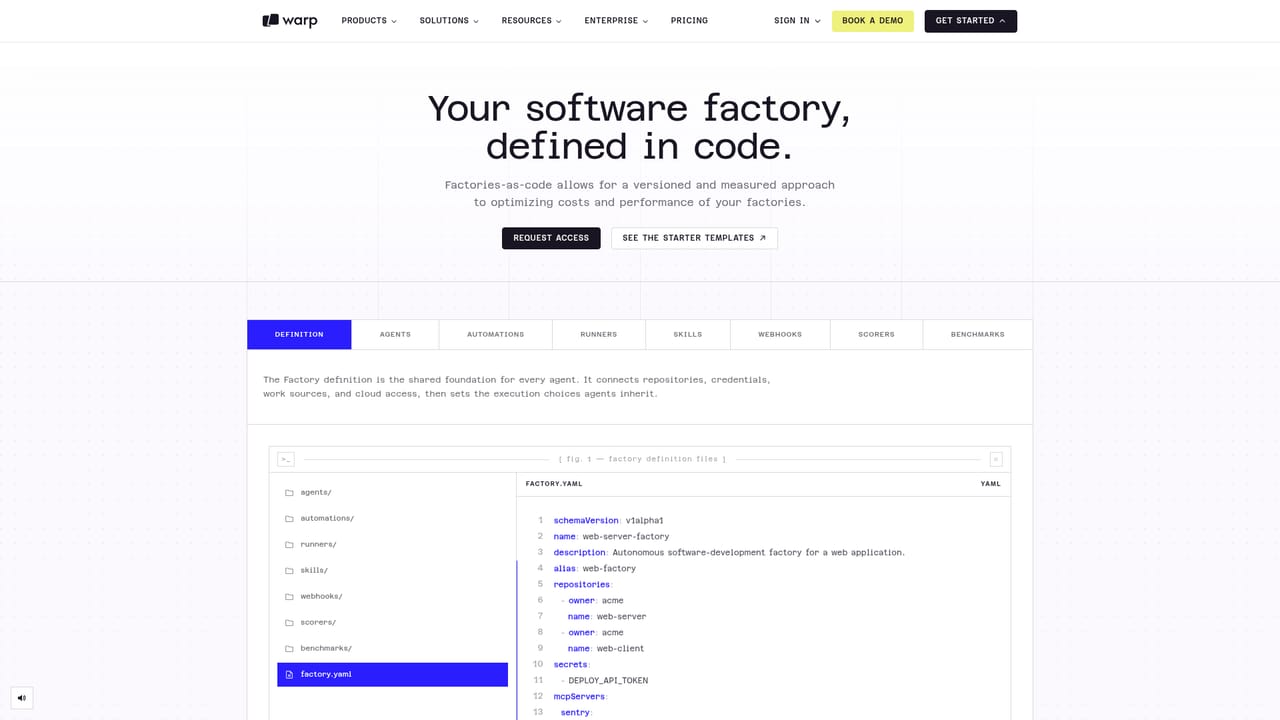 Warp — Read the factory configuration reference
