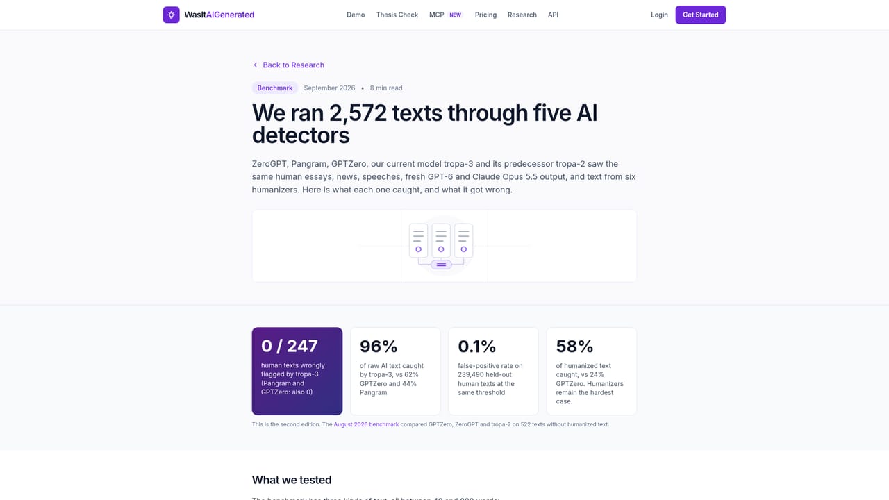 WasItAIGenerated — Review the benchmark before relying on scores