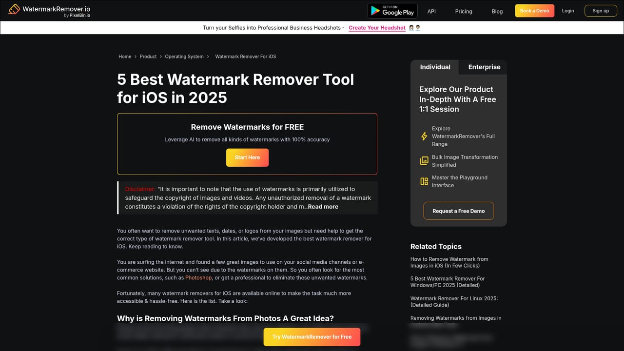 Watermark Remover — Check platform-specific guides