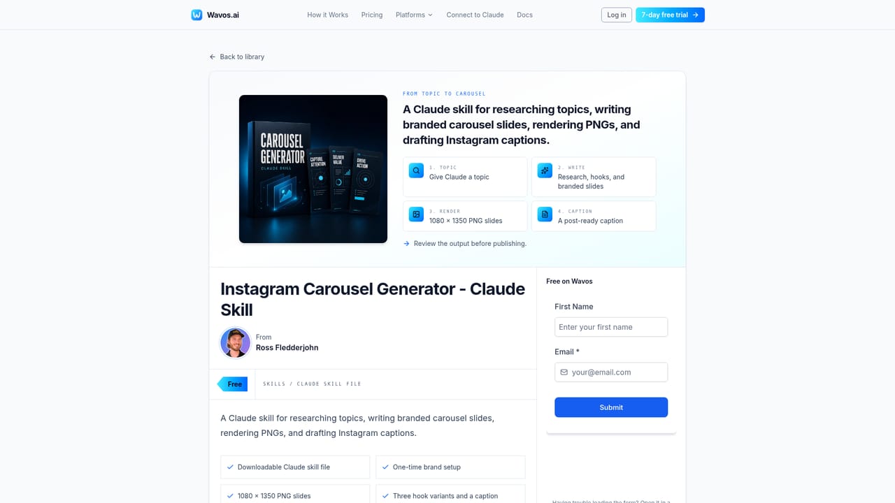 Wavos — Use the carousel skill for repeatable posts