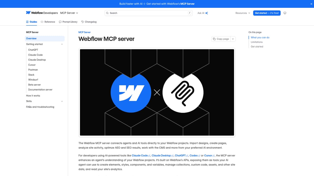 Webflow — Connect your agent to test data