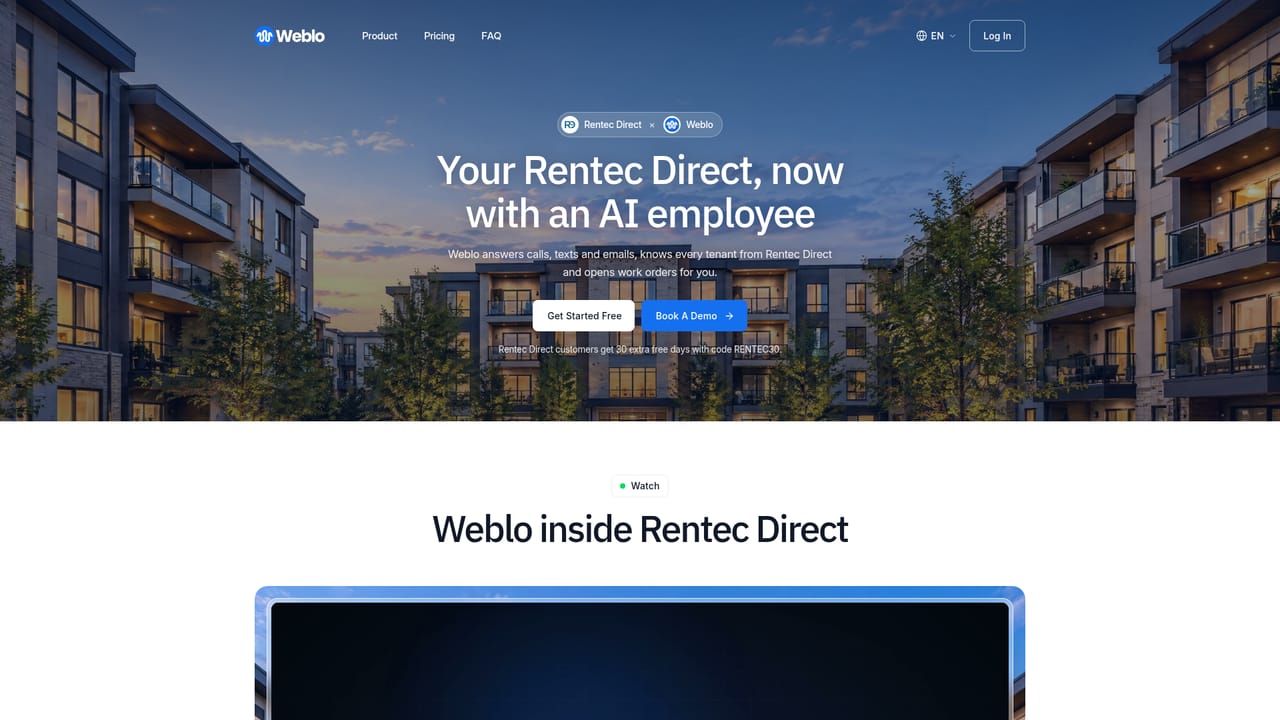 Weblo AI — Add Rentec Direct specific setup