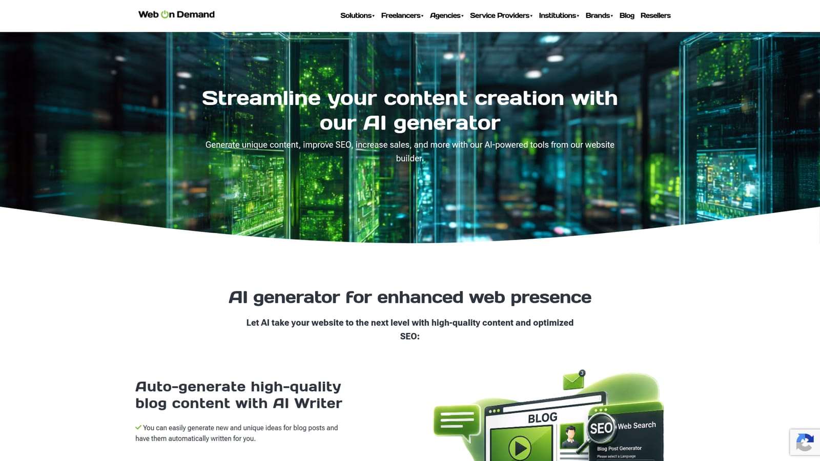 Webondemand — Review the AI generator page