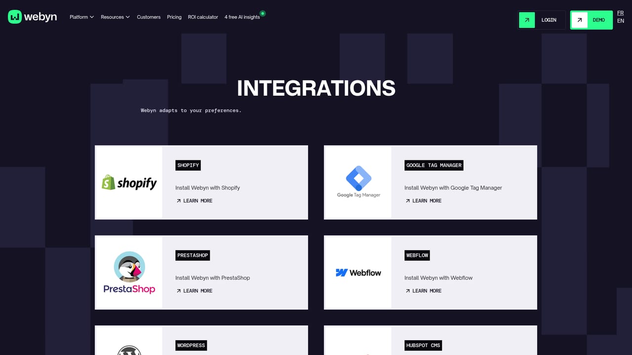 Webyn — Connect your CMS or storefront