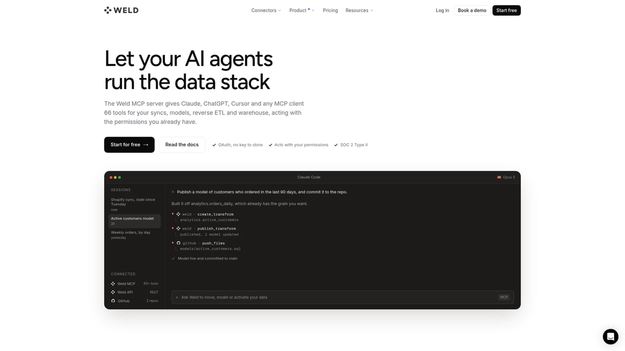 Weld — Connect an agent through the MCP server