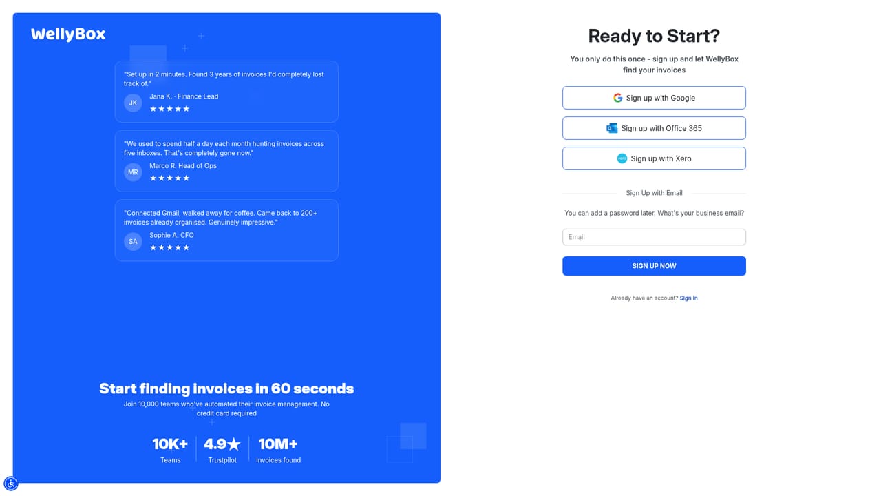 Wellybox — Create your account
