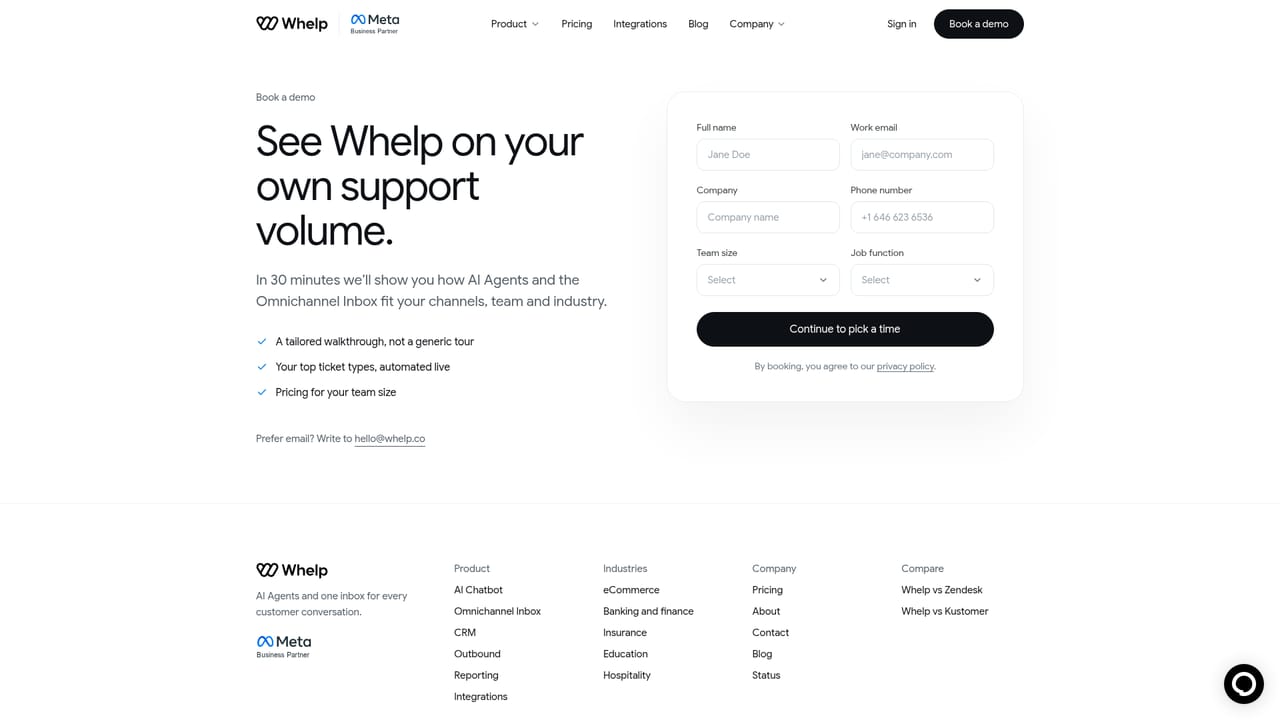 Whelp — Run a demo on your own ticket types