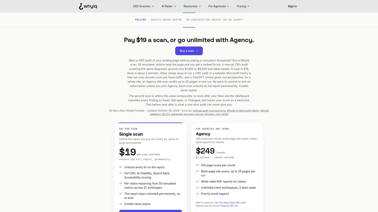 WhyIQ — Unlock and apply the ranked fixes