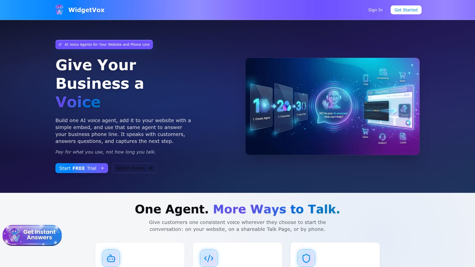 WidgetVox — Create your free trial account