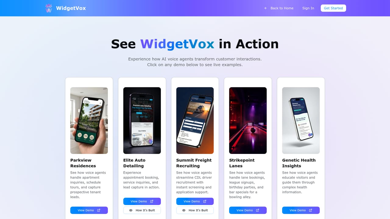 WidgetVox — Watch a live example first