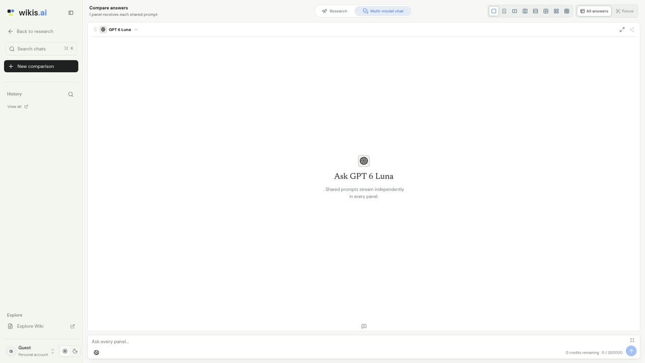 Wikis.ai — Open the multi-model chat