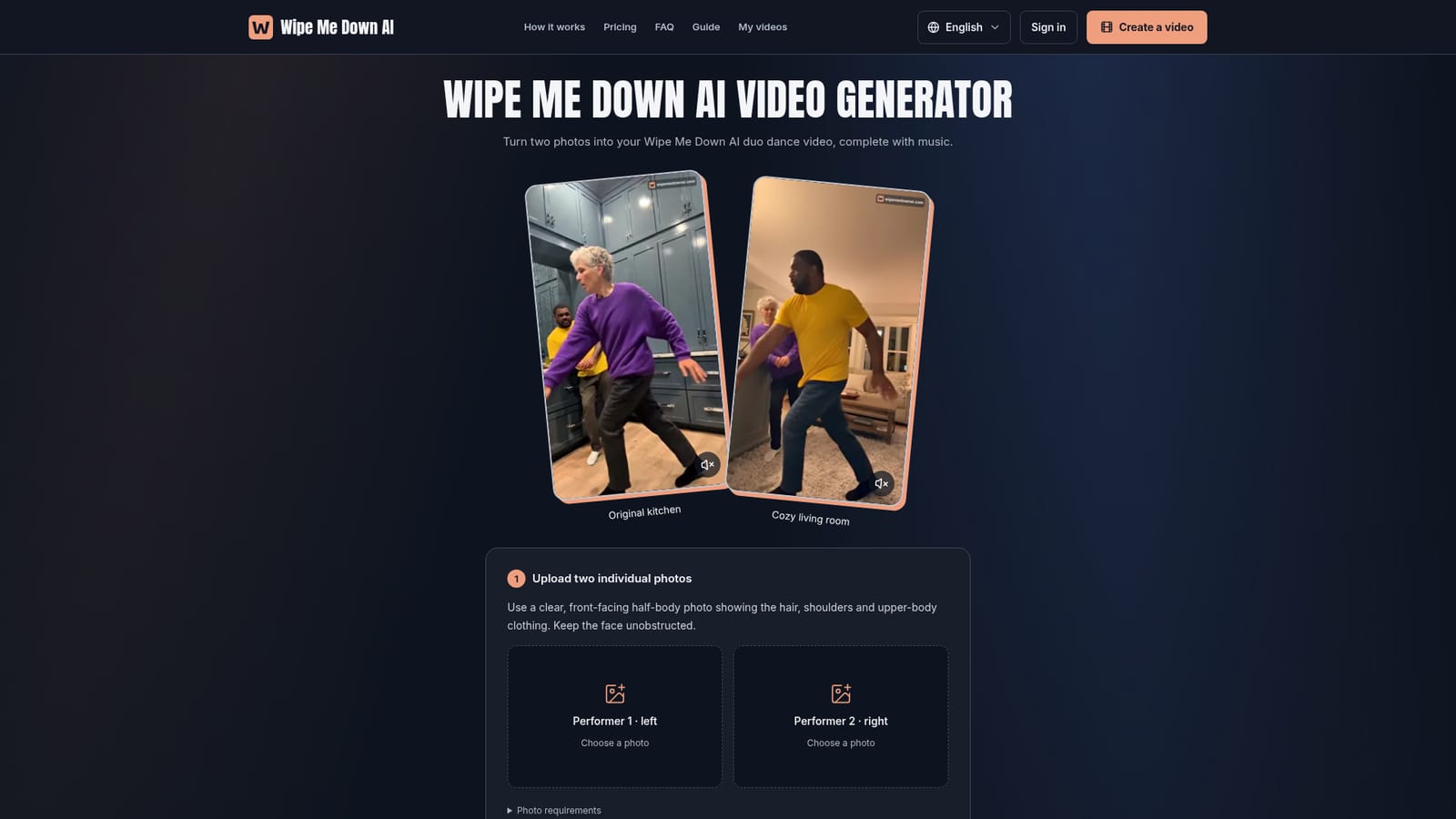 Wipe Me Down AI — Upload the photos in the correct order