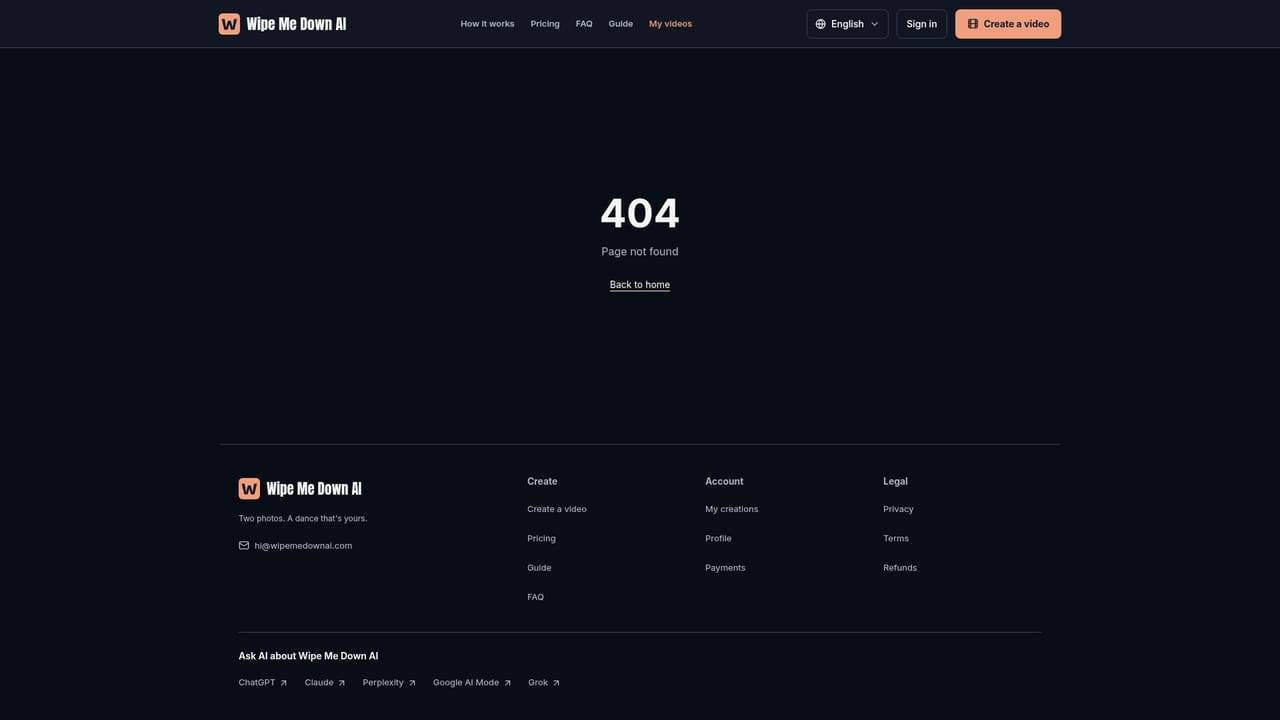 Wipe Me Down AI — Track progress and download