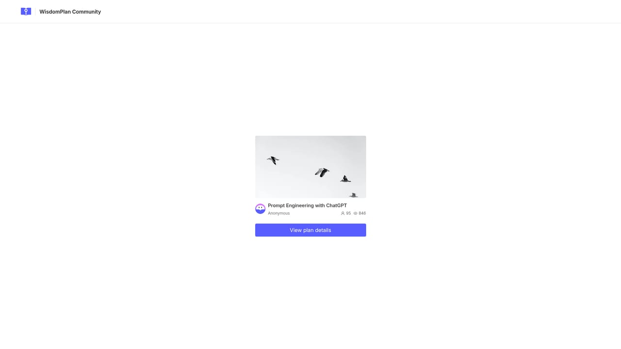 WisdomPlan — Look at an existing shared plan