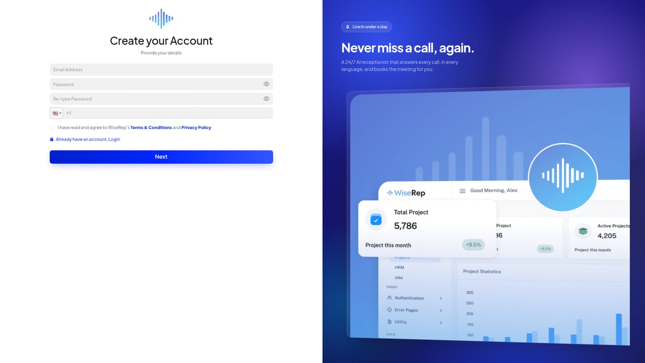 Wiserep — Create your account and start the trial