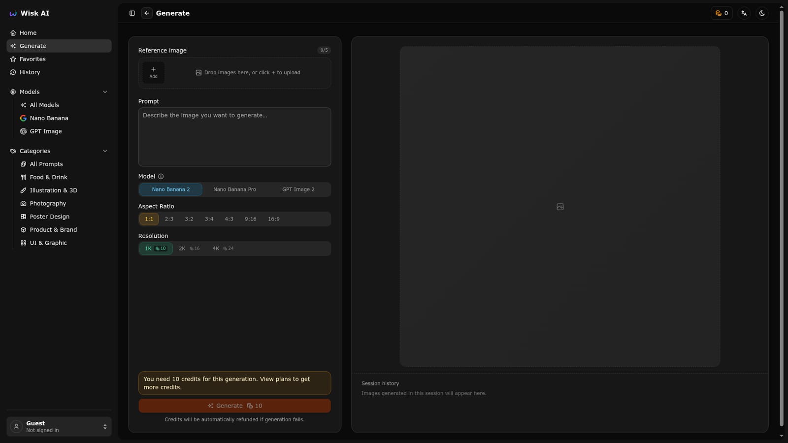 Wisk AI — Open the generator