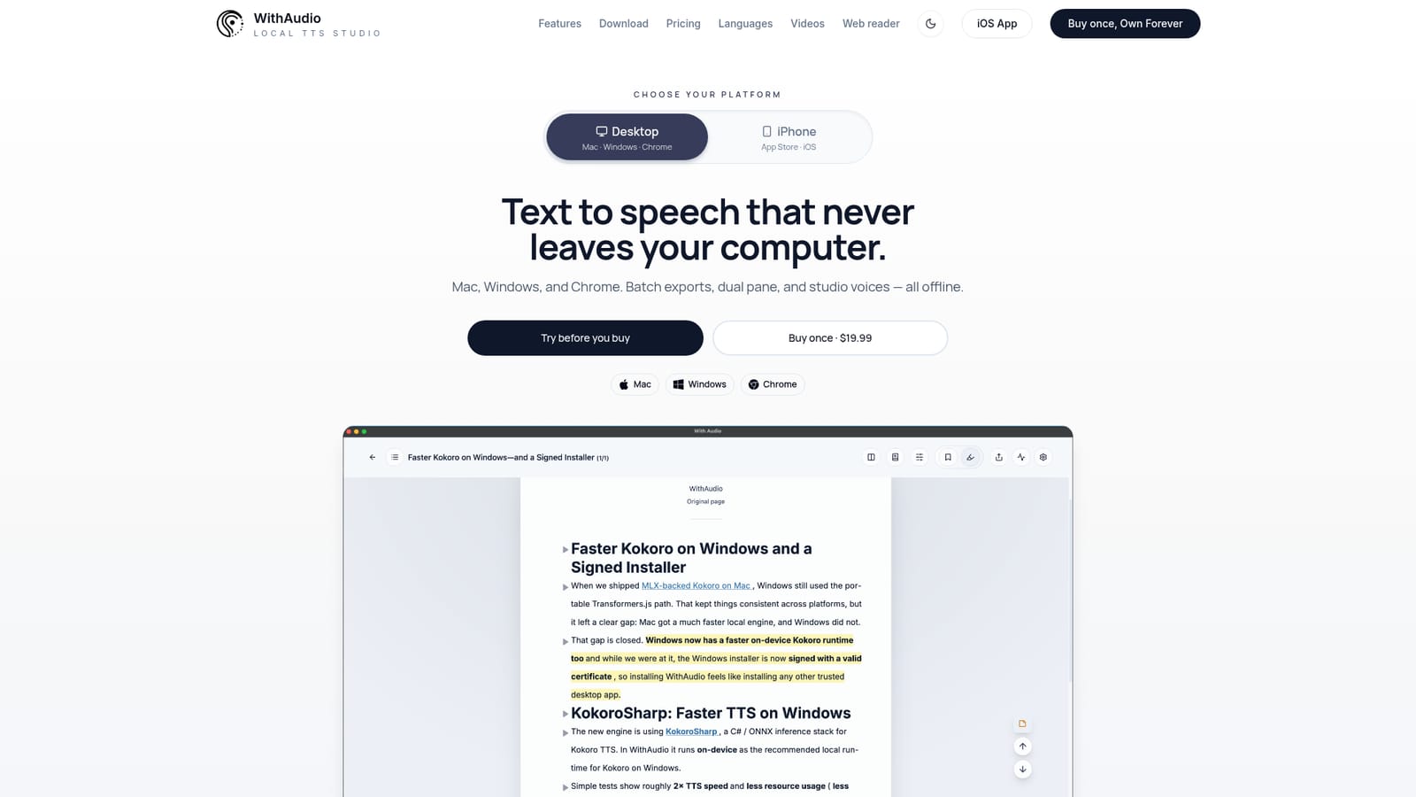 WithAudio — Pick your platform and download the app