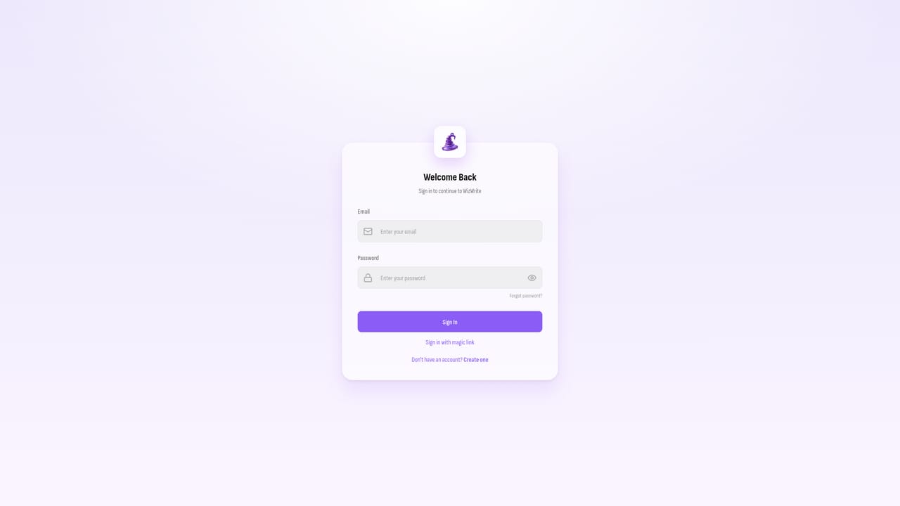 Wiz Write — Create an account and choose a plan