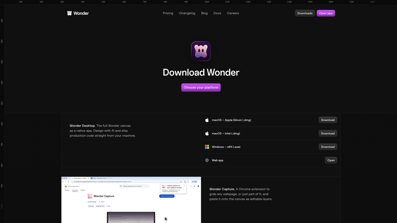 Wonder — Open Wonder in the browser or install the app
